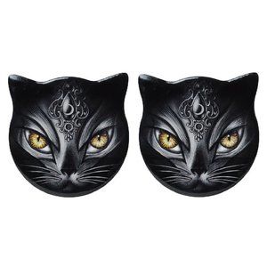 Alchemy Gothic Sacred Cat Ceramic Coasters PAIR